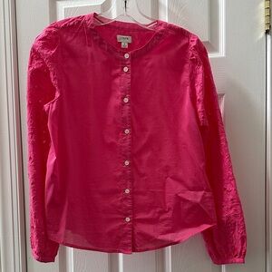 J. Crew Pink Button-Up Blouse
